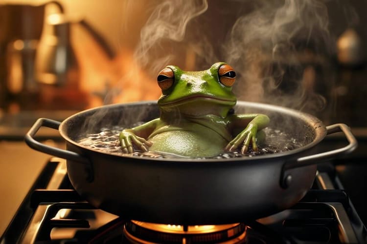 Frog Relaxing in Boiling Water