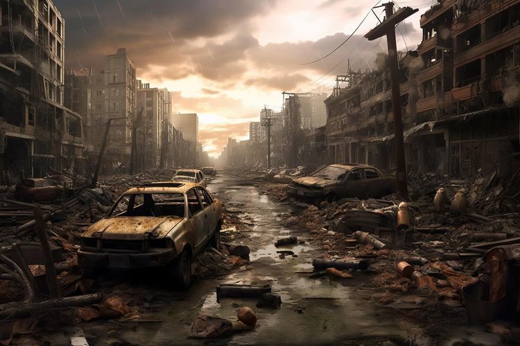 Destroyed City After The Collapse