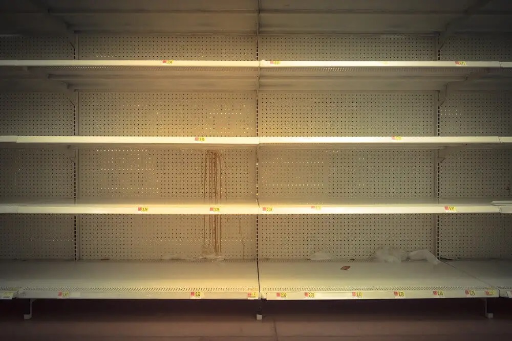 Empty Grocery Store Shelves