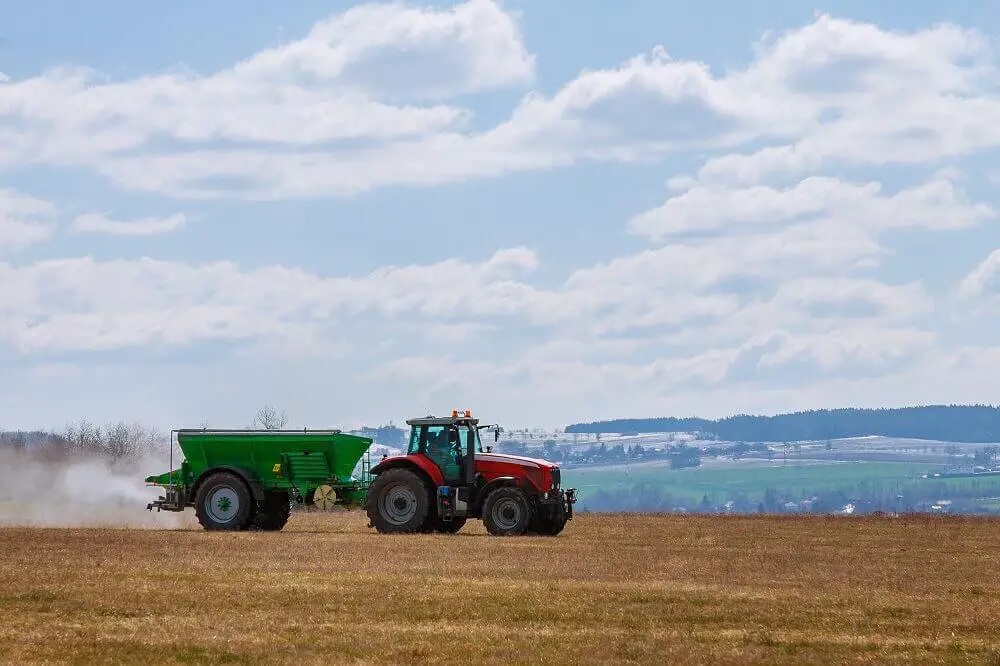 Tractor Spreading Fertilizer